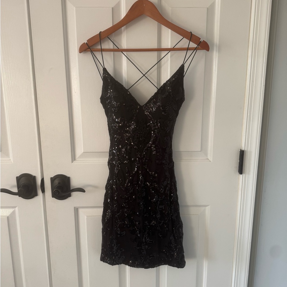 Elegant Black Sequin Dress